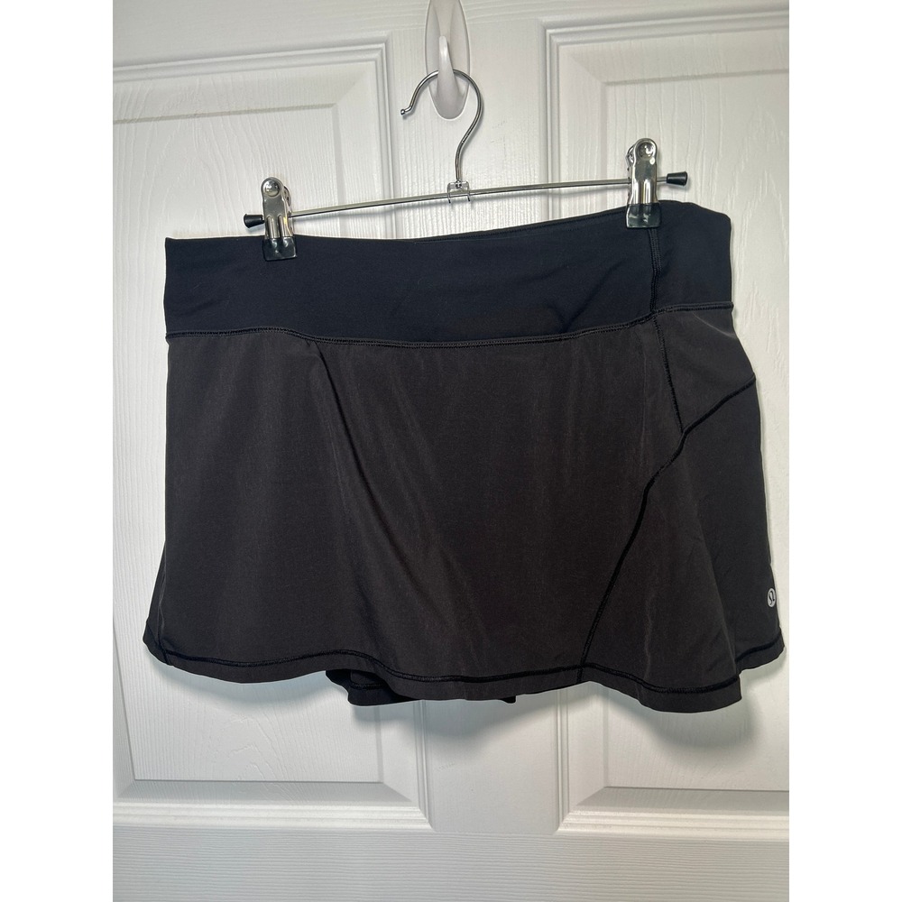 Lululemon Pace Rival Skirt 8 Black Pleated Athletic Tennis Golf Skort